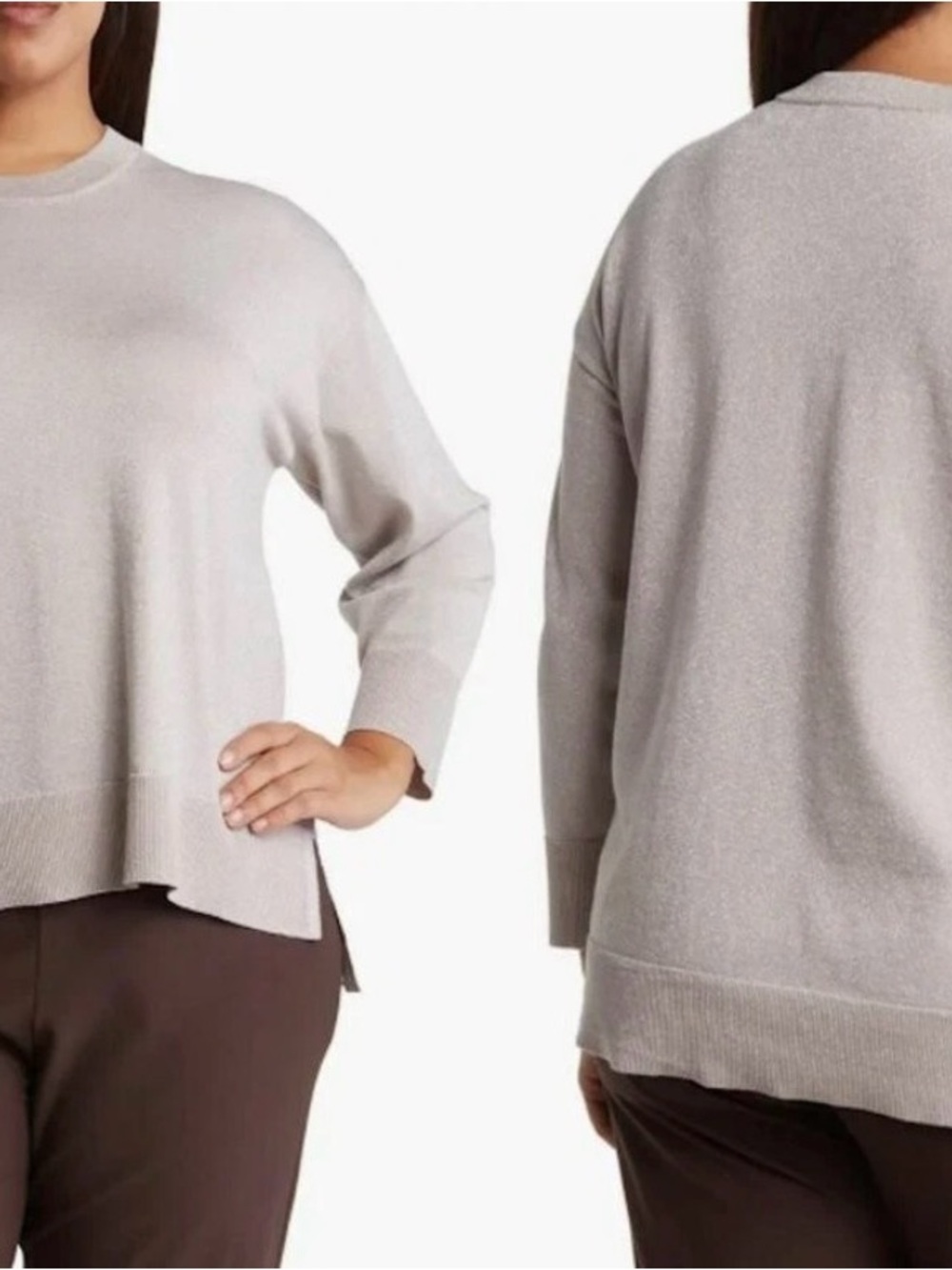 Cyrus Scoopneck Sweater in Light Taupe
